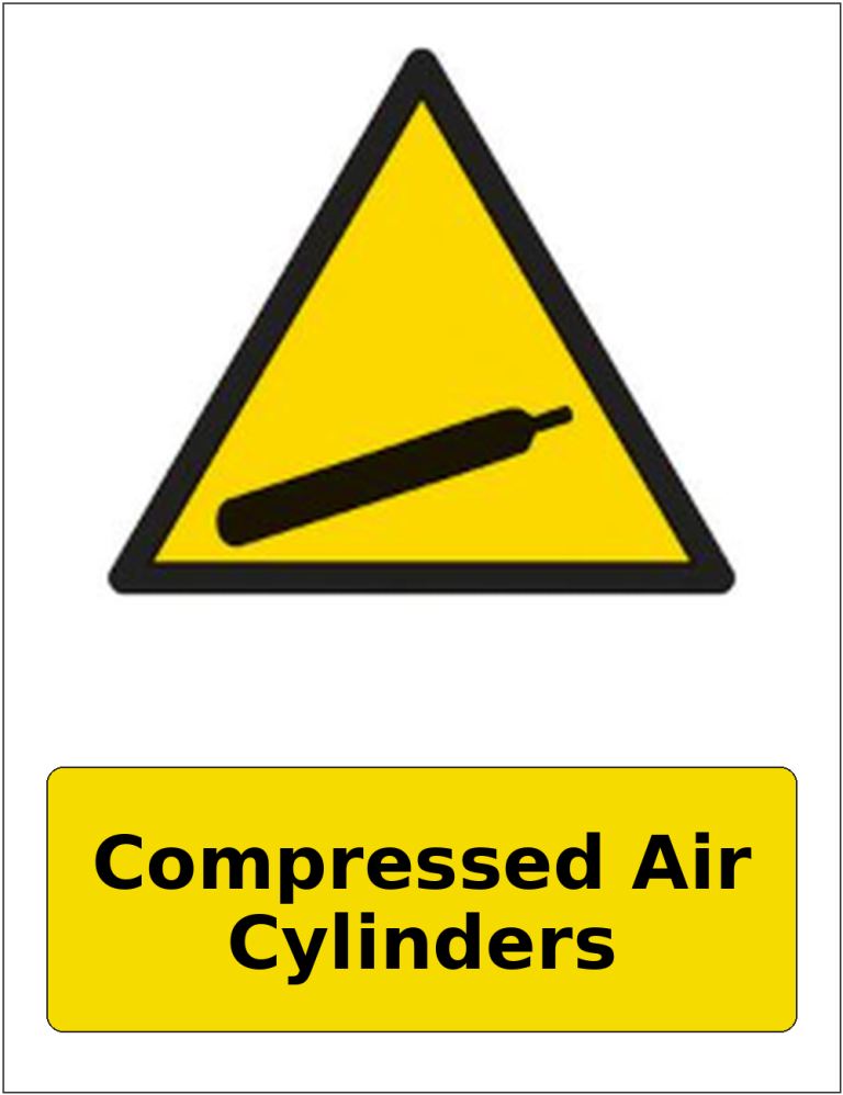 Compressed Air Cylinders portrait gas-cylinder warning sticker