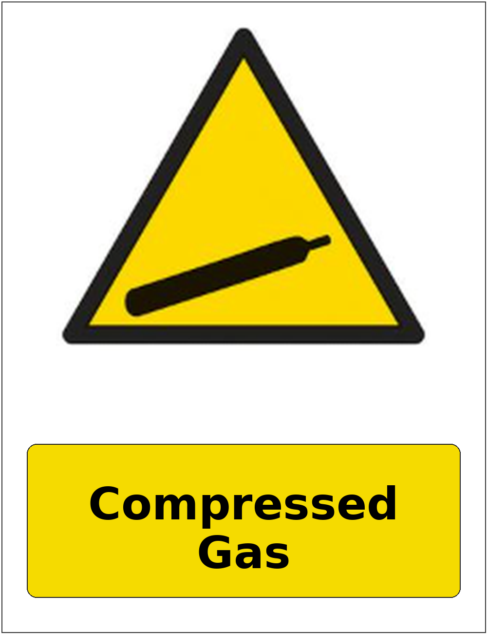 Compressed Gas portrait gas-cylinder warning sticker