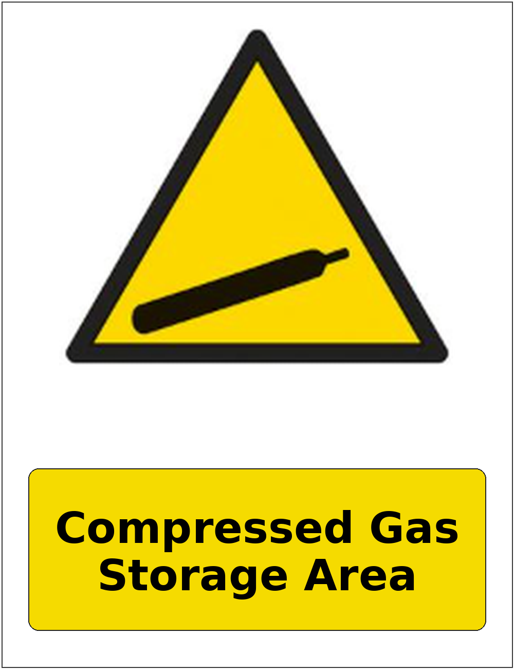 Compressed Gas Storage Area portrait gas-cylinder warning sticker
