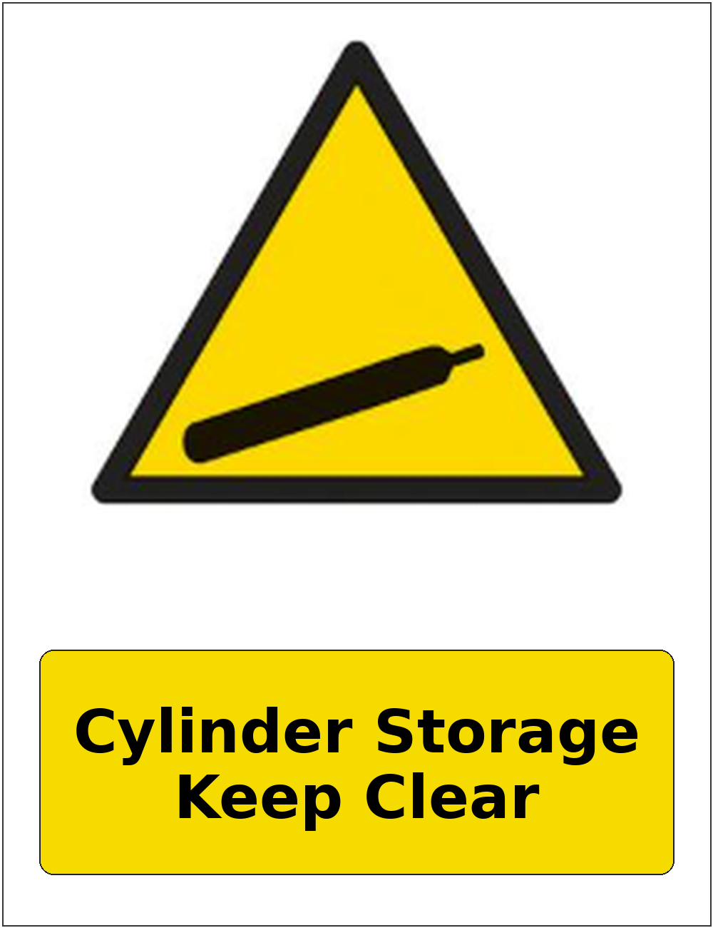 Cylinder Storage Keep Clear portrait gas-cylinder warning sticker