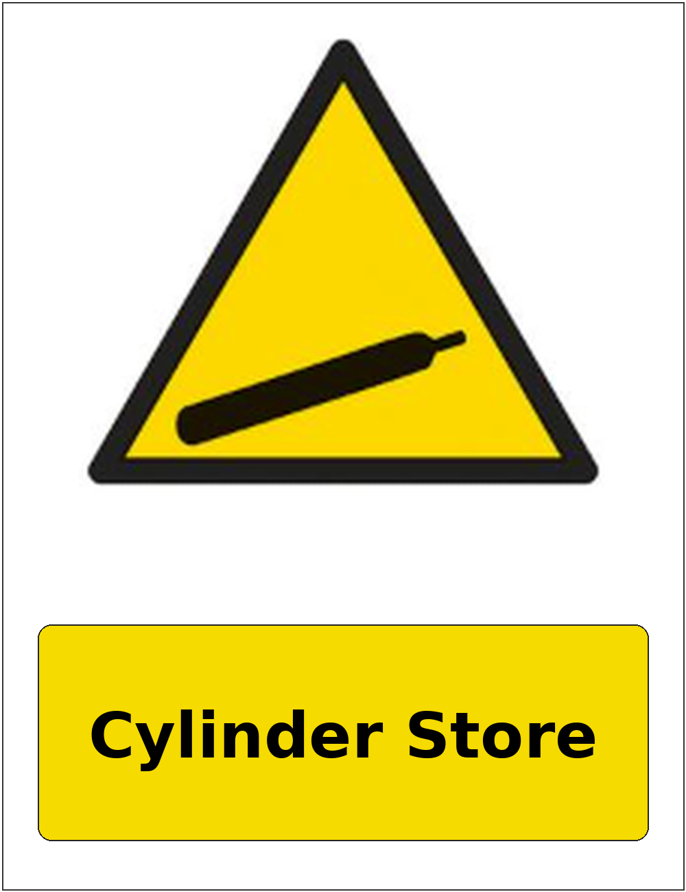 Cylinder Store portrait gas-cylinder warning sticker