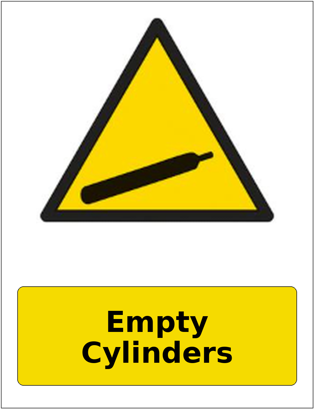 Empty Cylinders portrait gas-cylinder warning sticker