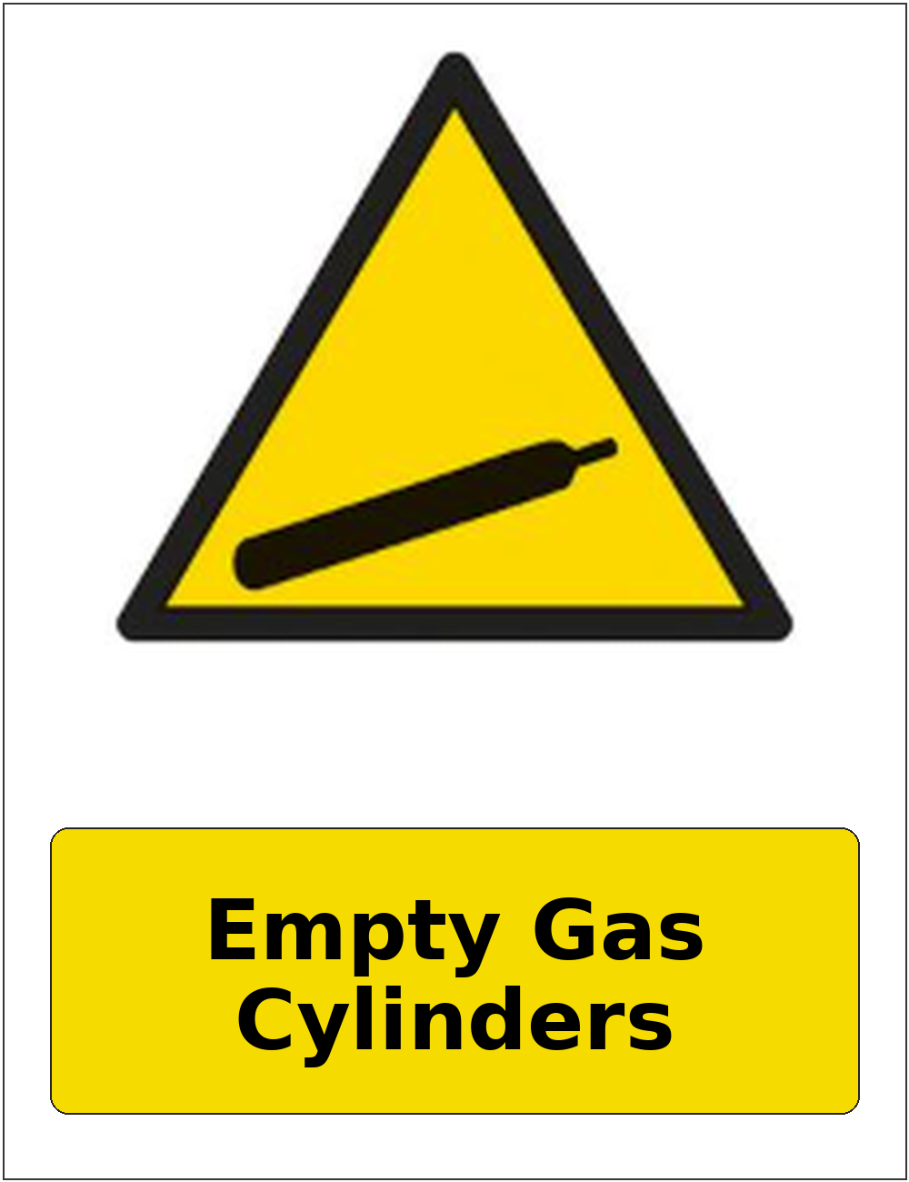 Empty Gas Cylinders portrait gas-cylinder warning sticker