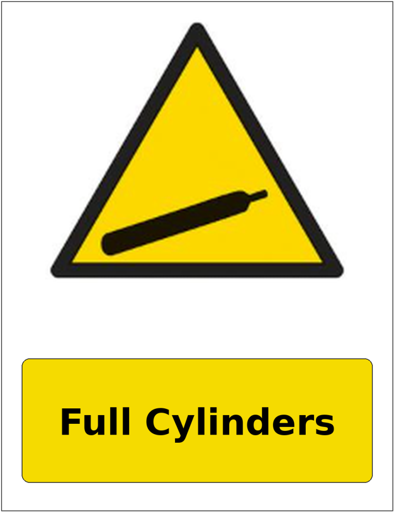 Full Cylinders portrait gas-cylinder warning sticker