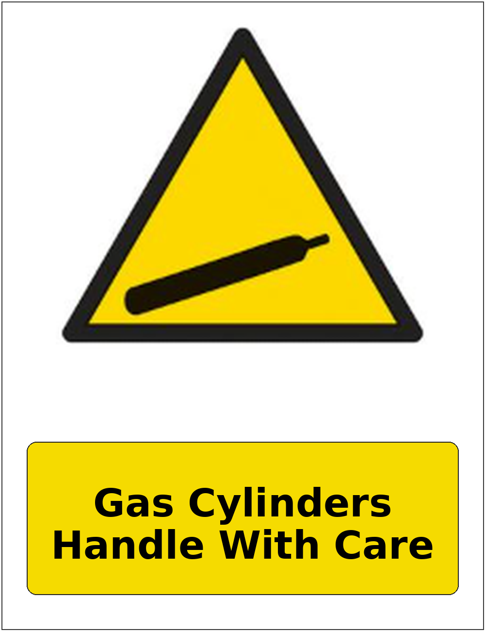 Gas Cylinders Handle With Care portrait gas-cylinder warning sticker