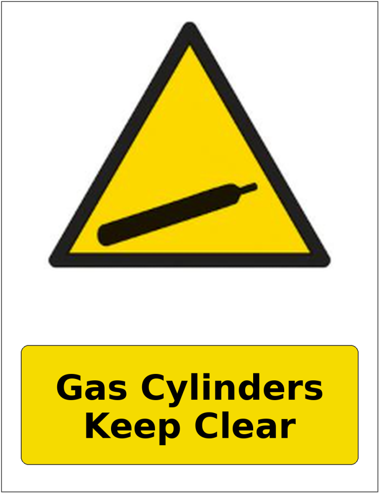 Gas Cylinders Keep Clear portrait gas-cylinder warning sticker