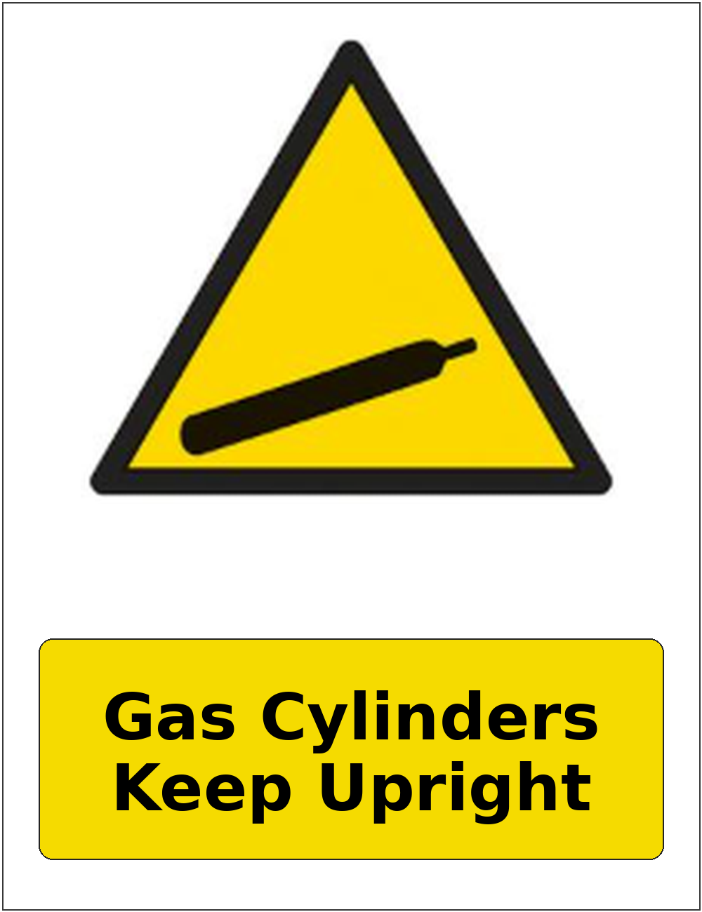 Gas Cylinders Keep Upright portrait gas-cylinder warning sticker