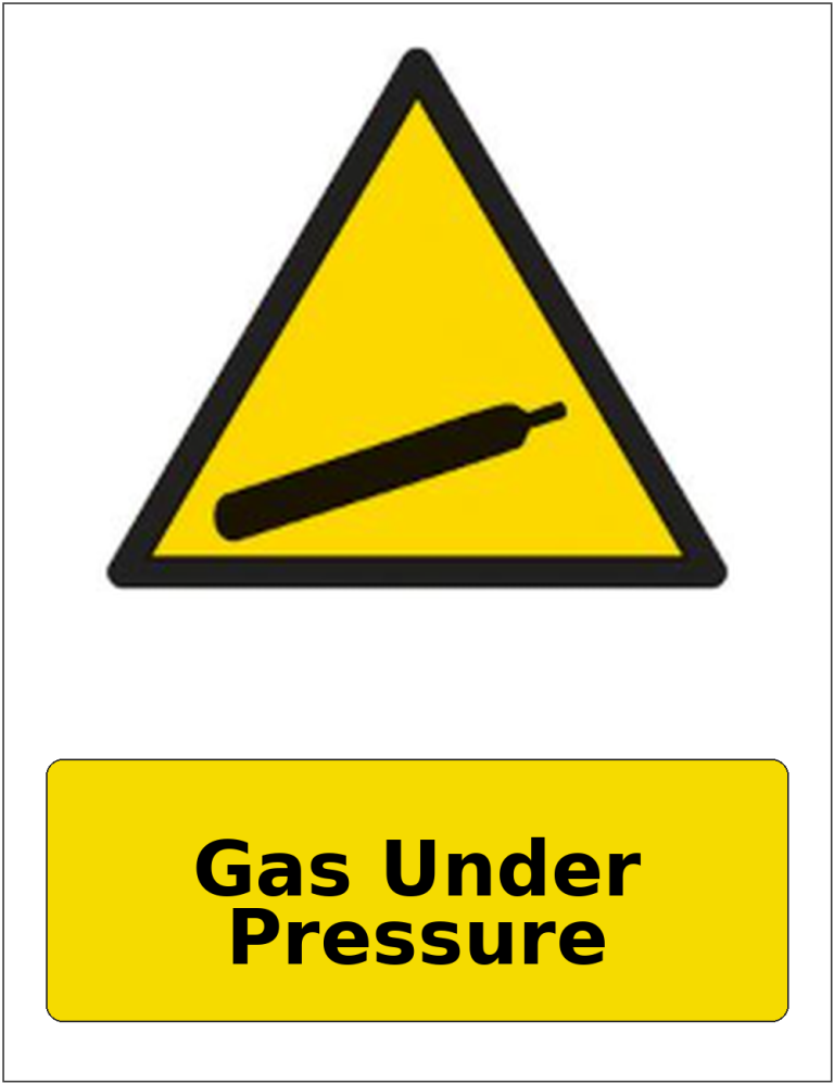 Gas Under Pressure portrait gas-cylinder warning sticker
