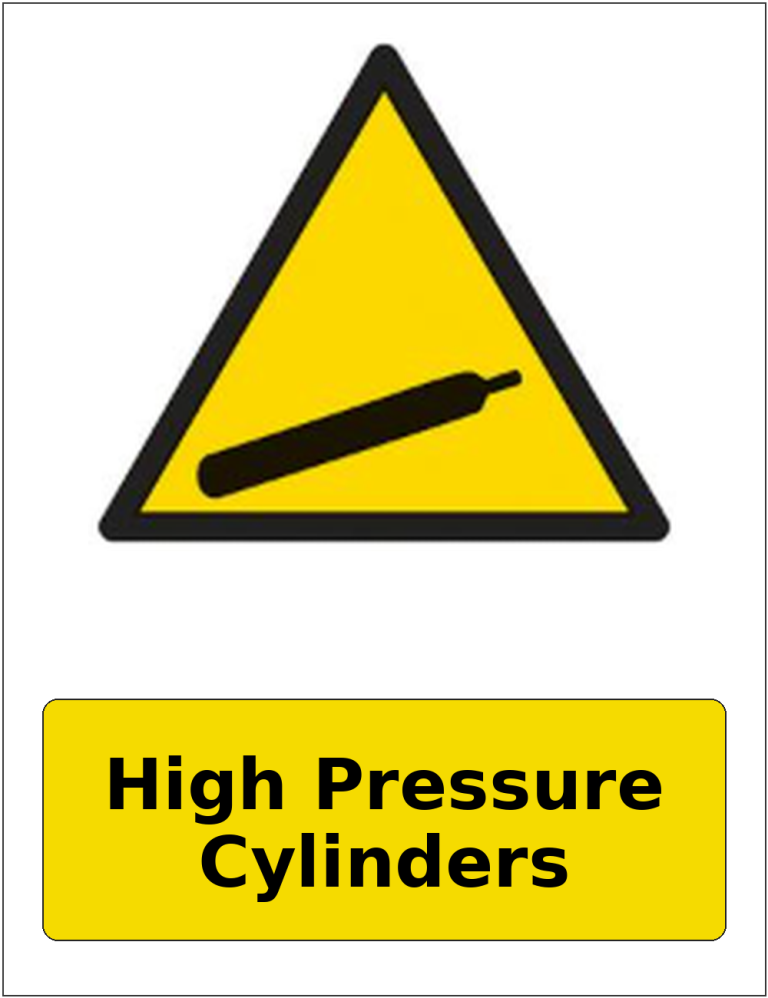 High Pressure Cylinders portrait gas-cylinder warning sticker