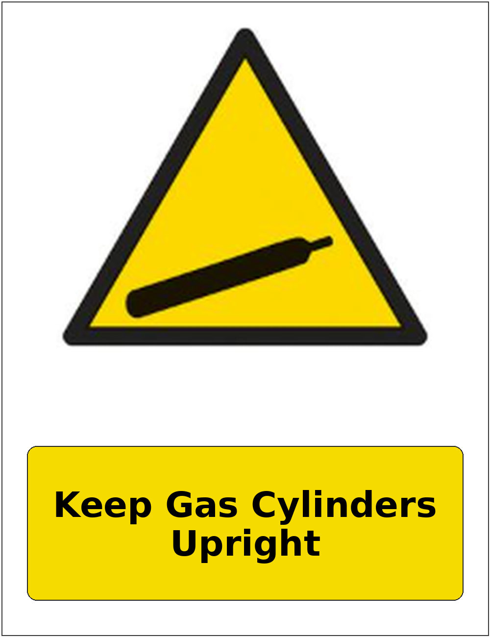 Keep Gas Cylinders Upright portrait gas-cylinder warning sticker