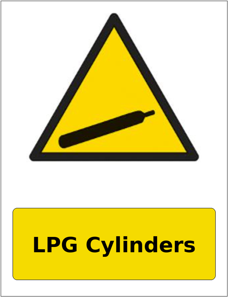 LPG Cylinders portrait gas-cylinder warning sticker