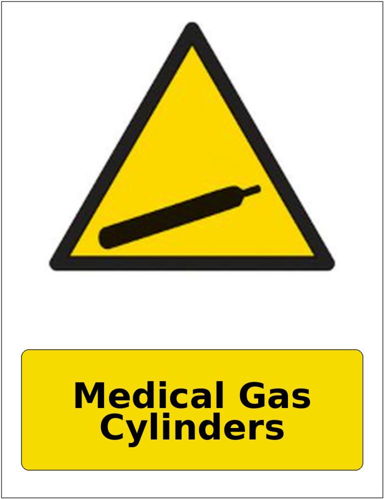 Medical Gas Cylinders portrait gas-cylinder warning sticker