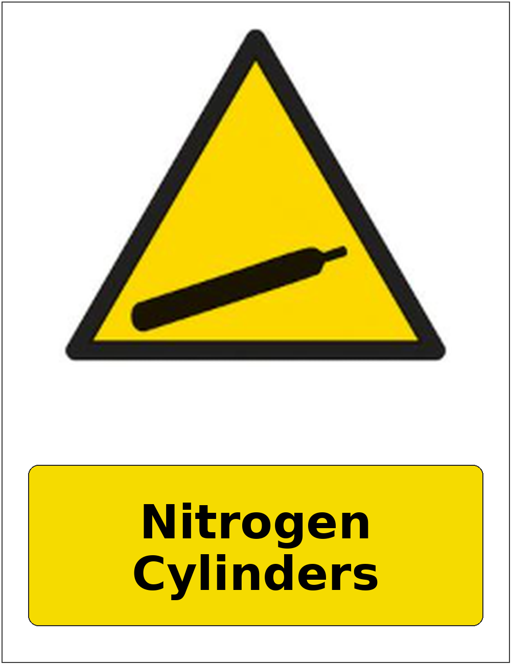 Nitrogen Cylinders portrait gas-cylinder warning sticker