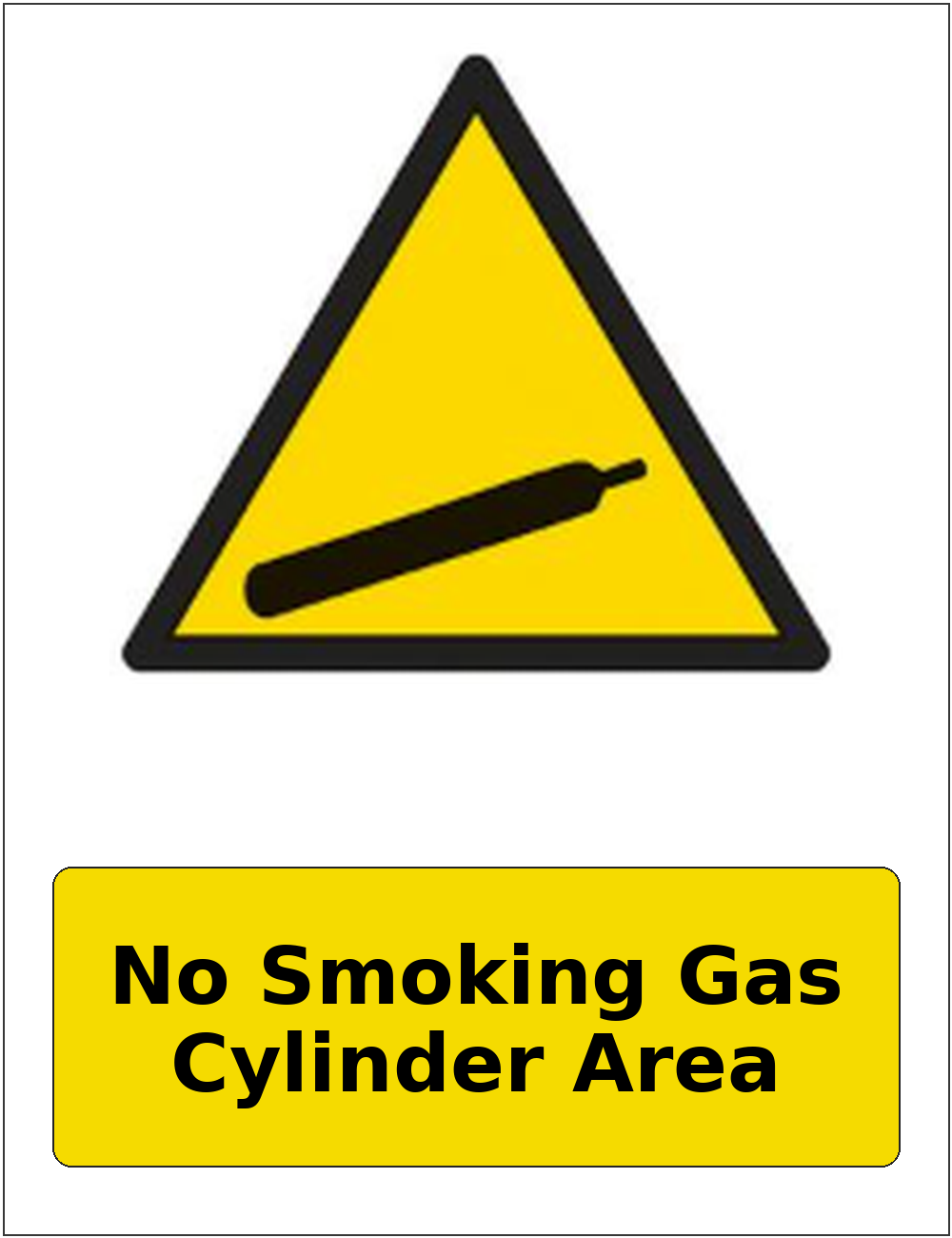 No Smoking Gas Cylinder Area portrait gas-cylinder warning sticker