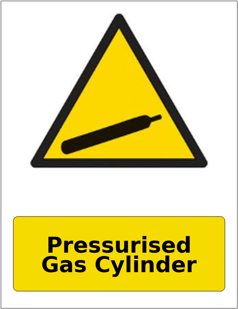 Pressurised Gas Cylinder portrait gas-cylinder warning sticker