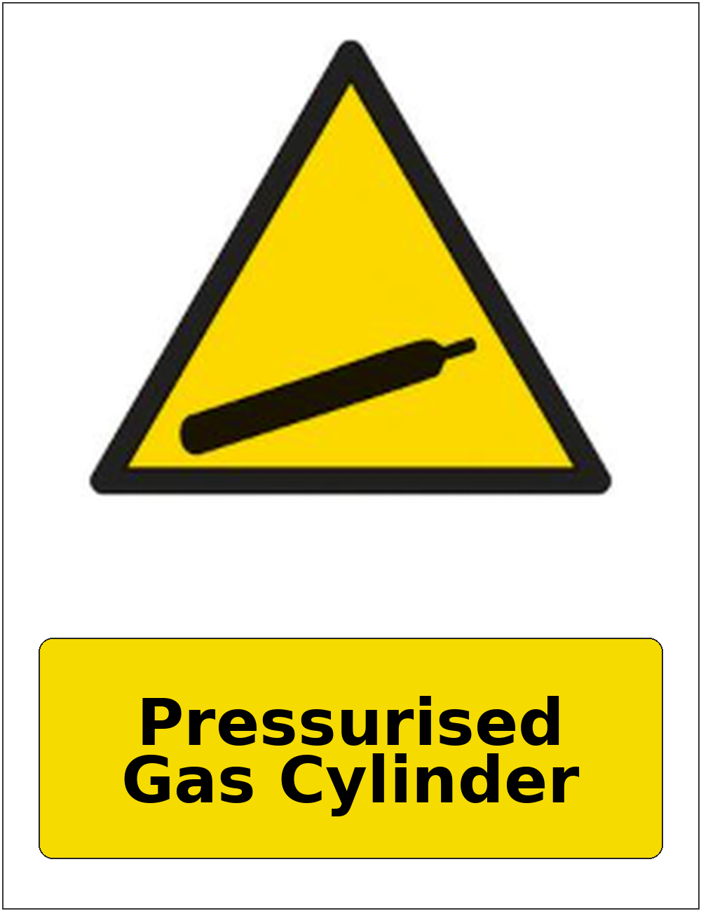 Pressurised Gas Cylinder portrait gas-cylinder warning sticker