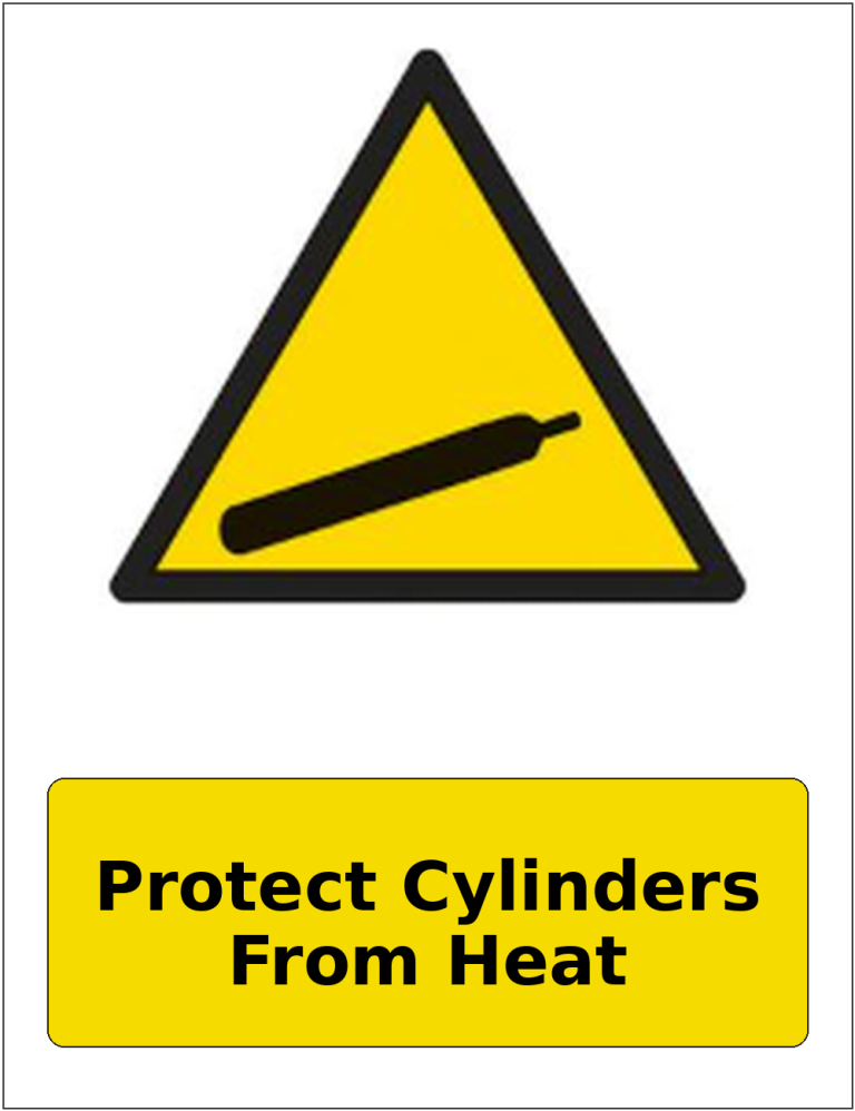 Protect Cylinders From Heat portrait gas-cylinder warning sticker