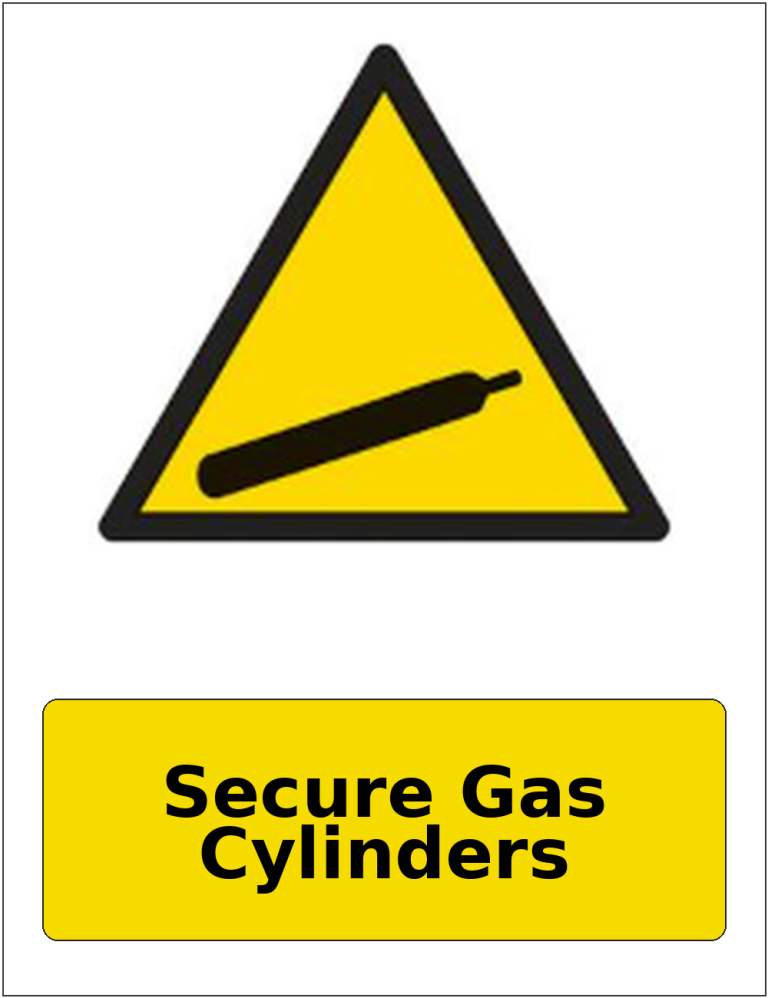Secure Gas Cylinders portrait gas-cylinder warning sticker
