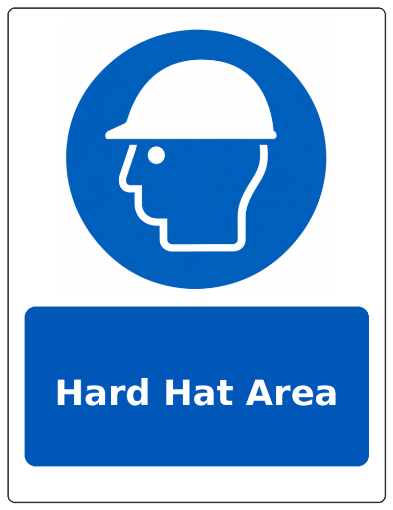 Hard Hat Area portrait head protection mandatory sticker