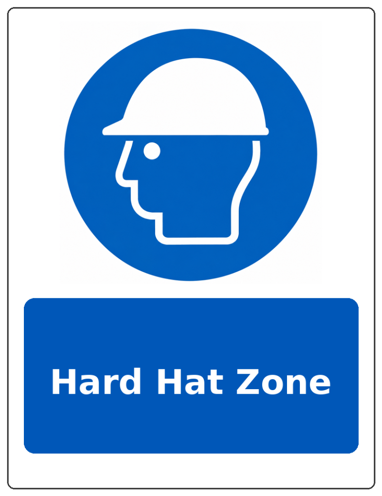 Hard Hat Zone portrait head protection mandatory sticker