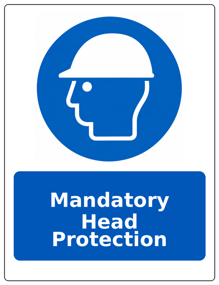 Mandatory Head Protection portrait head protection mandatory sticker