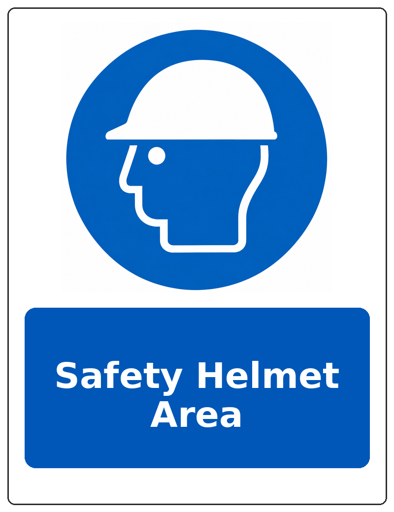 Safety Helmet Area portrait head protection mandatory sticker