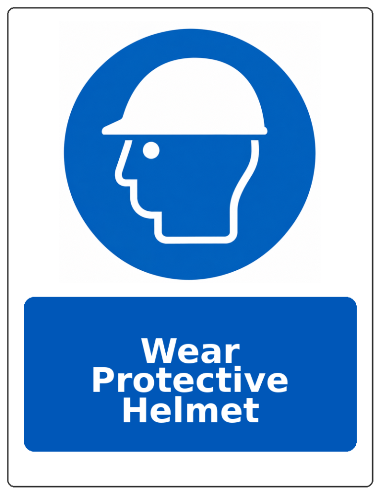 Wear Protective Helmet portrait head protection mandatory sticker