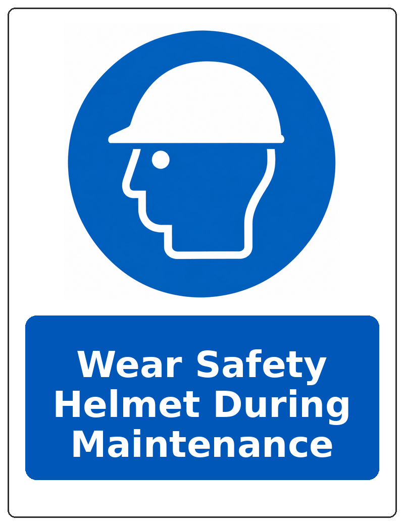 Wear Safety Helmet During Maintenance portrait head protection mandatory sticker