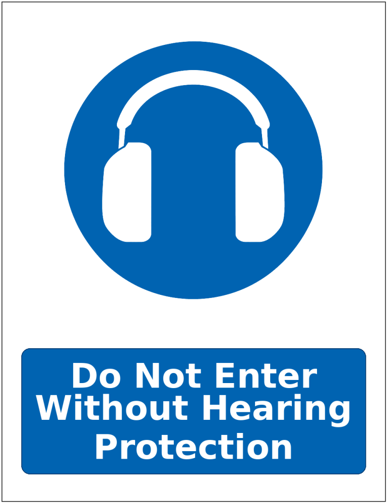 Do Not Enter Without Hearing Protection mandatory hearing protection safety sticker