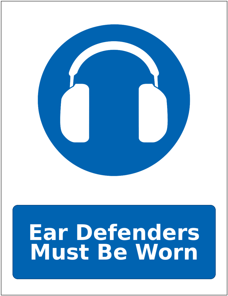 Ear Defenders Must Be Worn mandatory hearing protection safety sticker