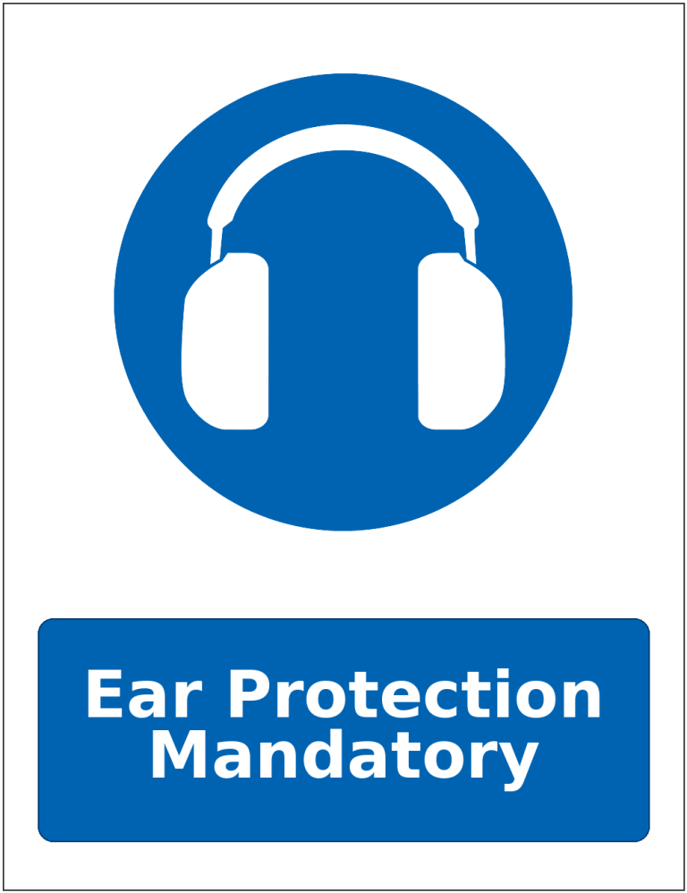 Ear Protection Mandatory mandatory hearing protection safety sticker