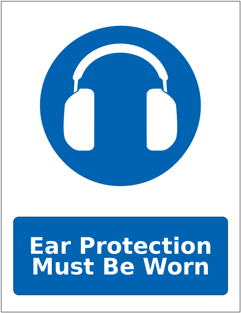 Ear Protection Must Be Worn mandatory hearing protection safety sticker
