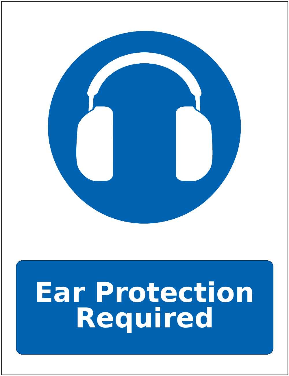 Ear Protection Required mandatory hearing protection safety sticker