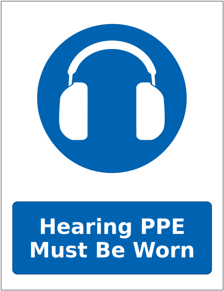 Hearing PPE Must Be Worn mandatory hearing protection safety sticker