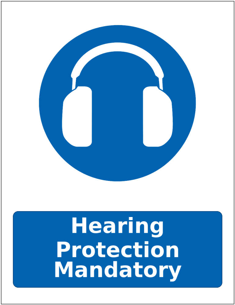 Hearing Protection Mandatory mandatory hearing protection safety sticker