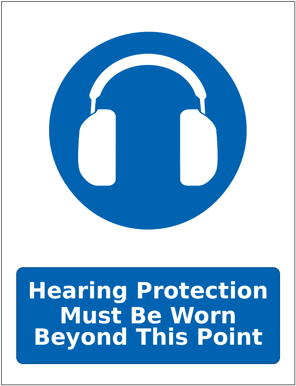 Hearing Protection Must Be Worn Beyond This Point mandatory hearing protection safety sticker