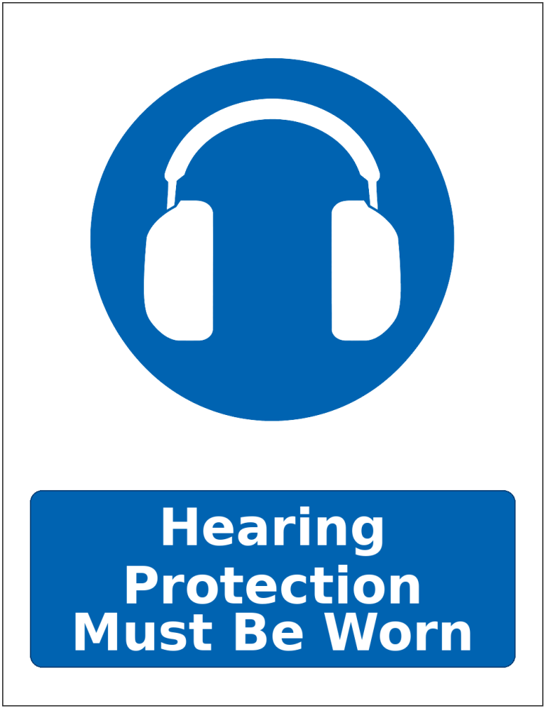 Hearing Protection Must Be Worn mandatory hearing protection safety sticker