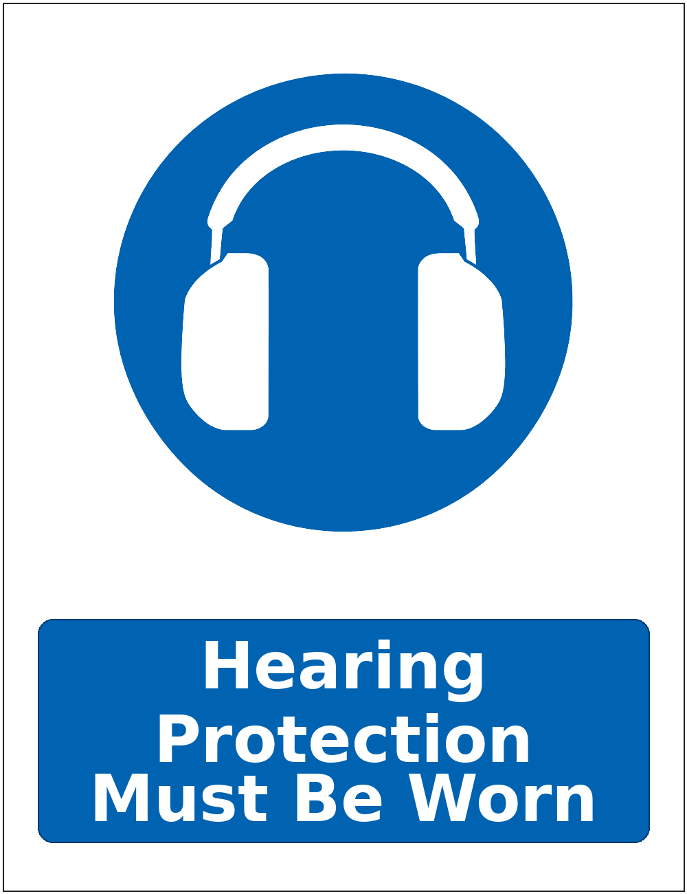 Hearing Protection Must Be Worn mandatory hearing protection safety sticker