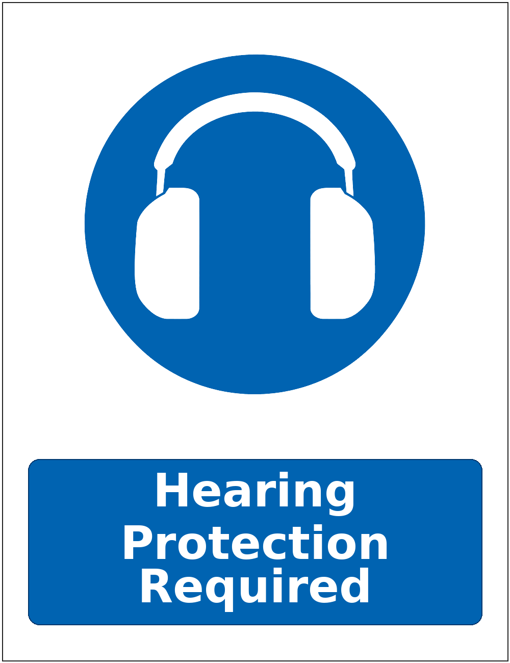 Hearing Protection Required mandatory hearing protection safety sticker