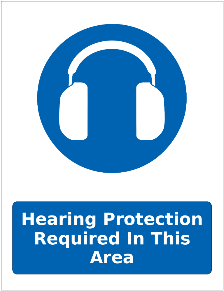 Hearing Protection Required In This Area mandatory hearing protection safety sticker