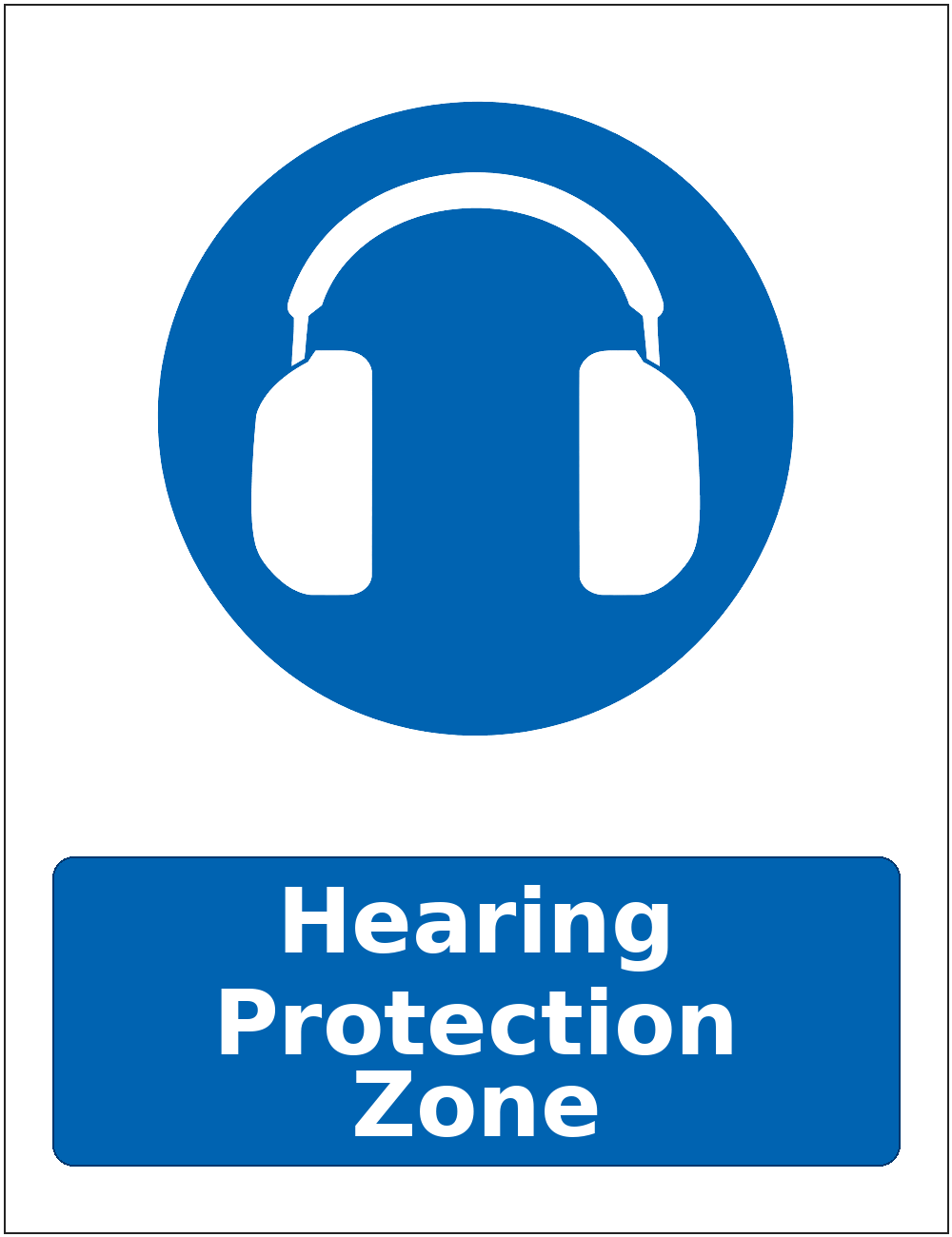 Hearing Protection Zone mandatory hearing protection safety sticker