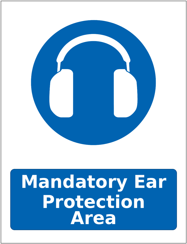 Mandatory Ear Protection Area mandatory hearing protection safety sticker