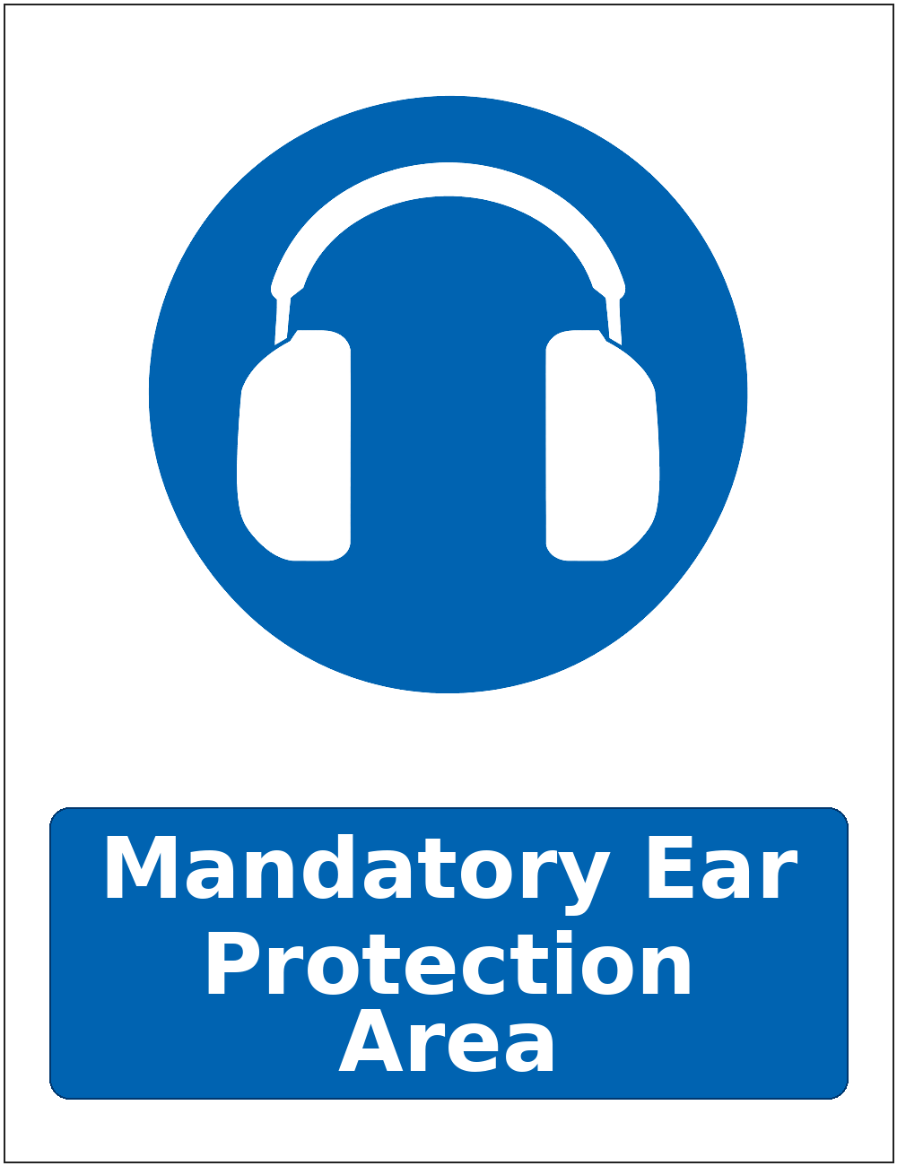 Mandatory Ear Protection Area mandatory hearing protection safety sticker