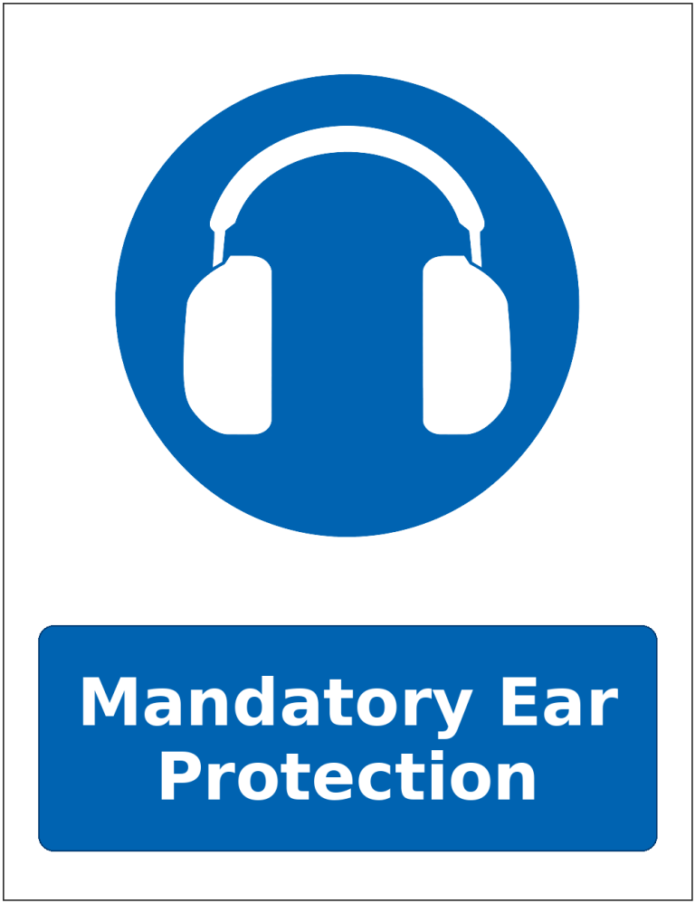 Mandatory Ear Protection mandatory hearing protection safety sticker