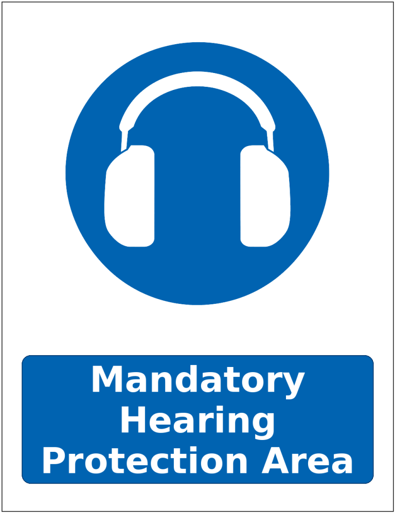 Mandatory Hearing Protection Area mandatory hearing protection safety sticker