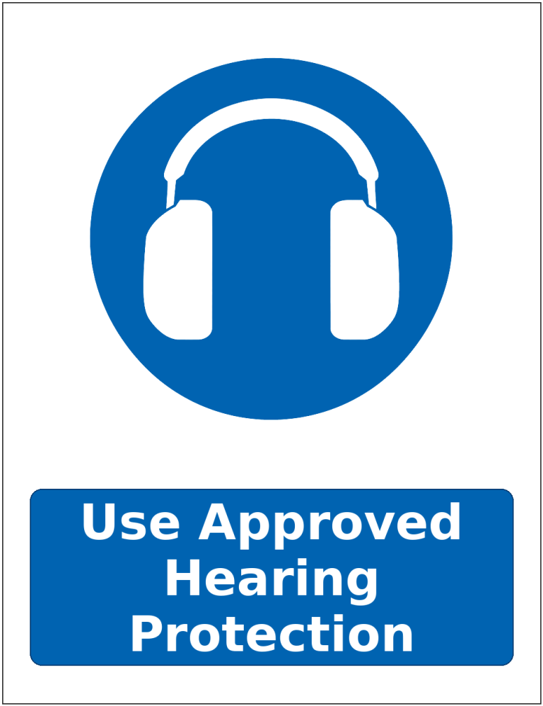 Use Approved Hearing Protection mandatory hearing protection safety sticker