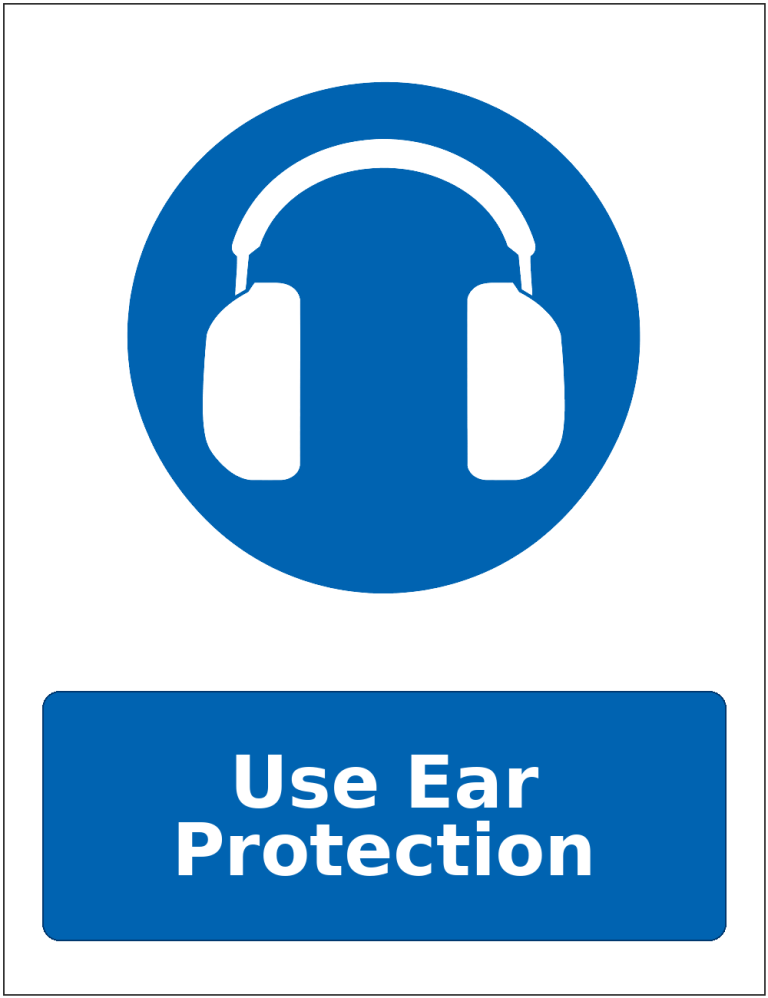 Use Ear Protection mandatory hearing protection safety sticker