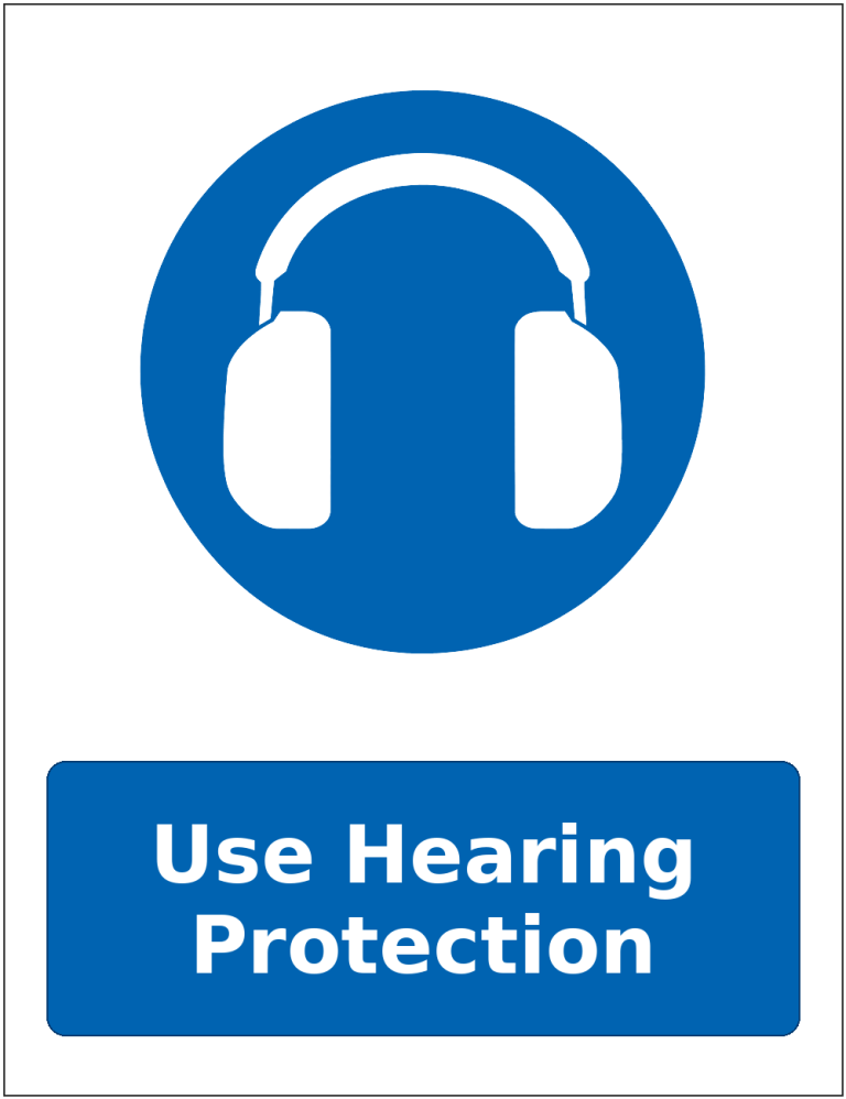 Use Hearing Protection mandatory hearing protection safety sticker