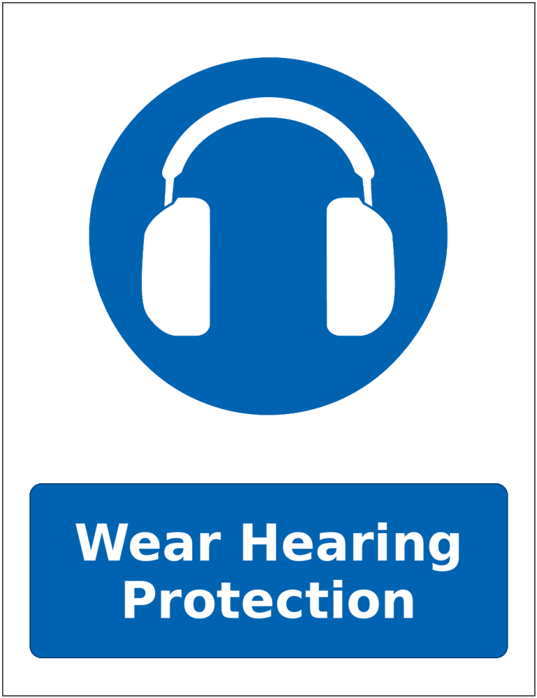 Wear Hearing Protection mandatory hearing protection safety sticker