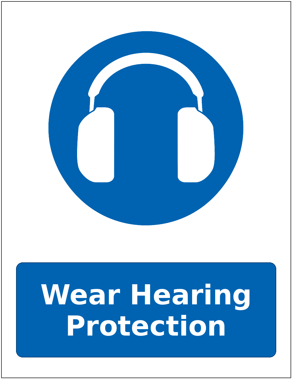 Wear Hearing Protection mandatory hearing protection safety sticker